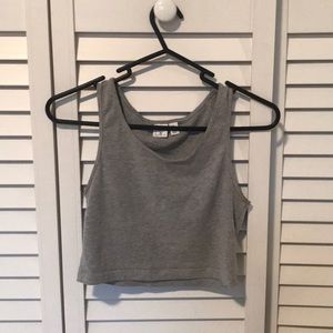 NORDSTROM GRAY CROP TOP WOMENS MEDIUM
